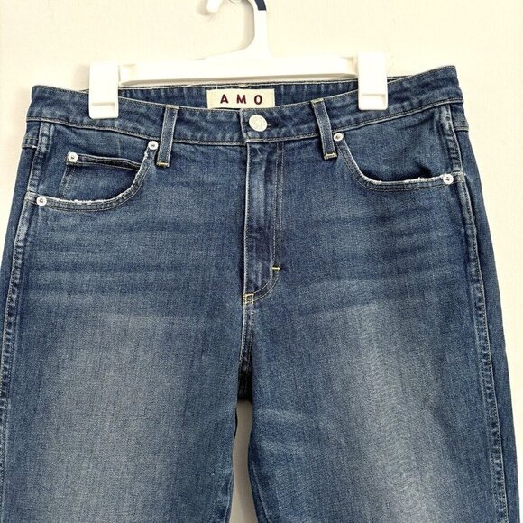 AMO Twist Mid-Rise Blue Ankle Jeans in Dark Vintage Women’s Size 32 - Picture 2 of 10
